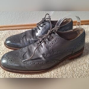 Joseph Abbound Gray Leather Oxford Wing tips Lace Up Mens Size 10.5W